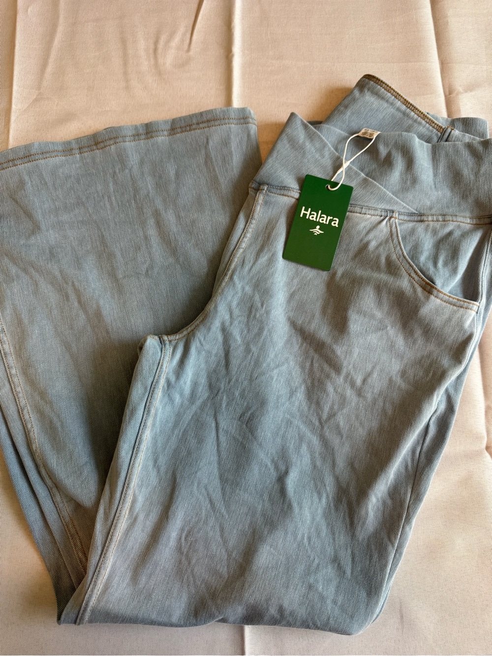 HALARA Light Blue Wide-Leg High Waist Jeans